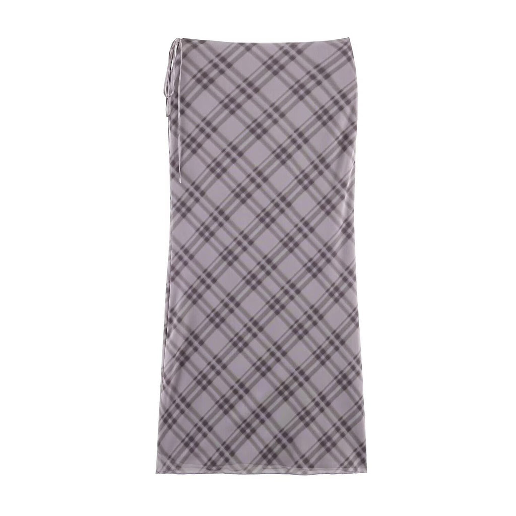 Pretty Women's Fashion Plaid Silk Net Skirts
