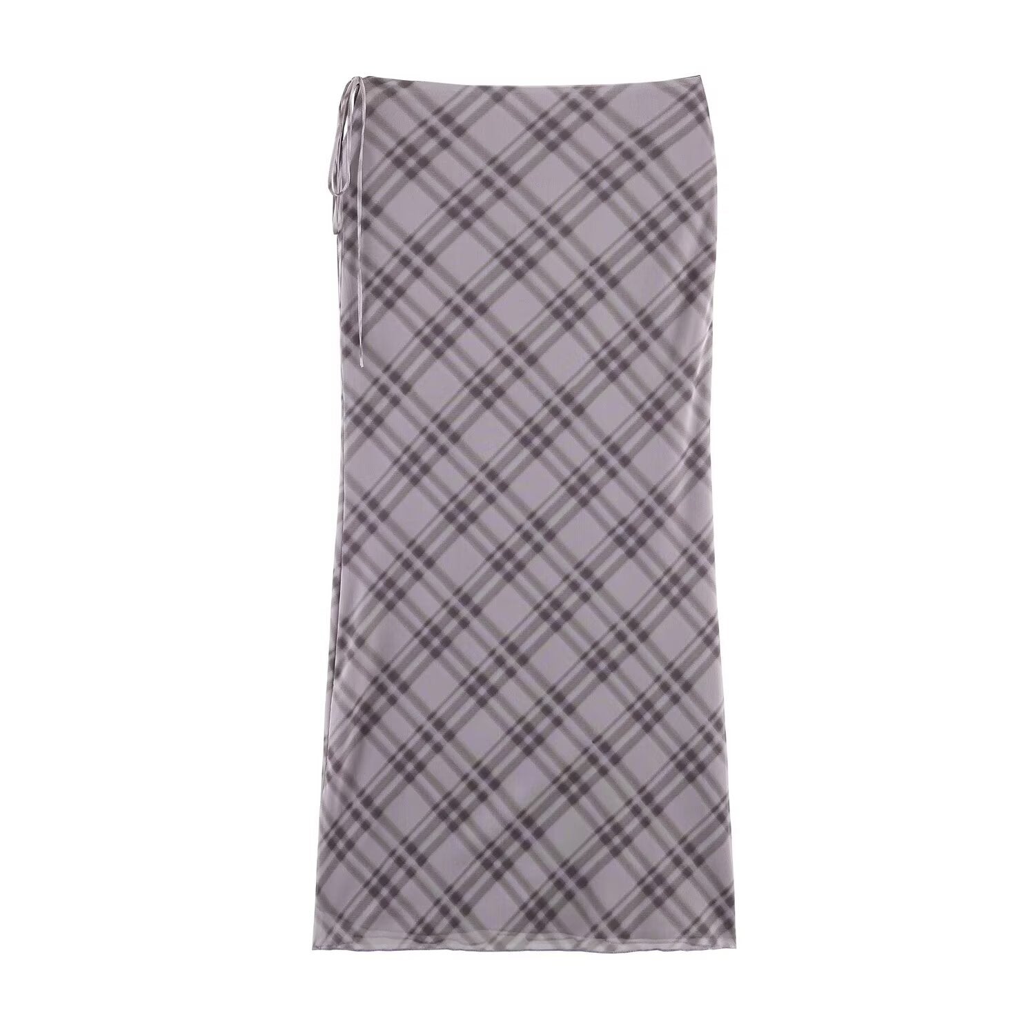 Pretty Women's Fashion Plaid Silk Net Skirts