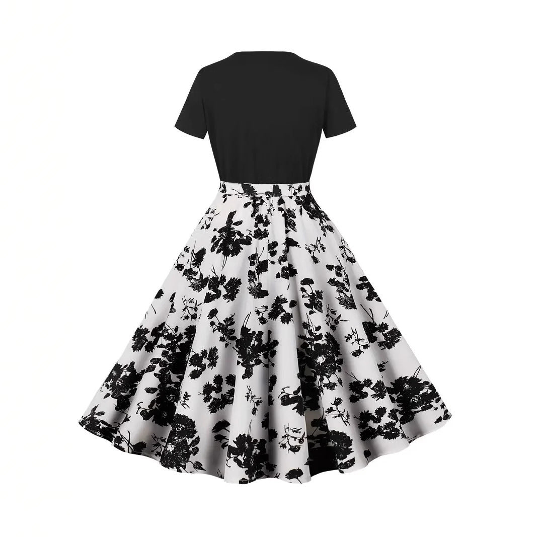 Women's Chinese Style Retro Stitching Elegant Dress