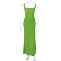 Women's Solid Color Back Hollow Out Strap Dress