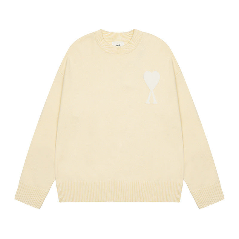 Round Neck Small Love Fashion Female Couple Loose Long Women's Sweater