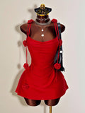 Women's Knitted Backless Three-dimensional Flower Suspender Dress