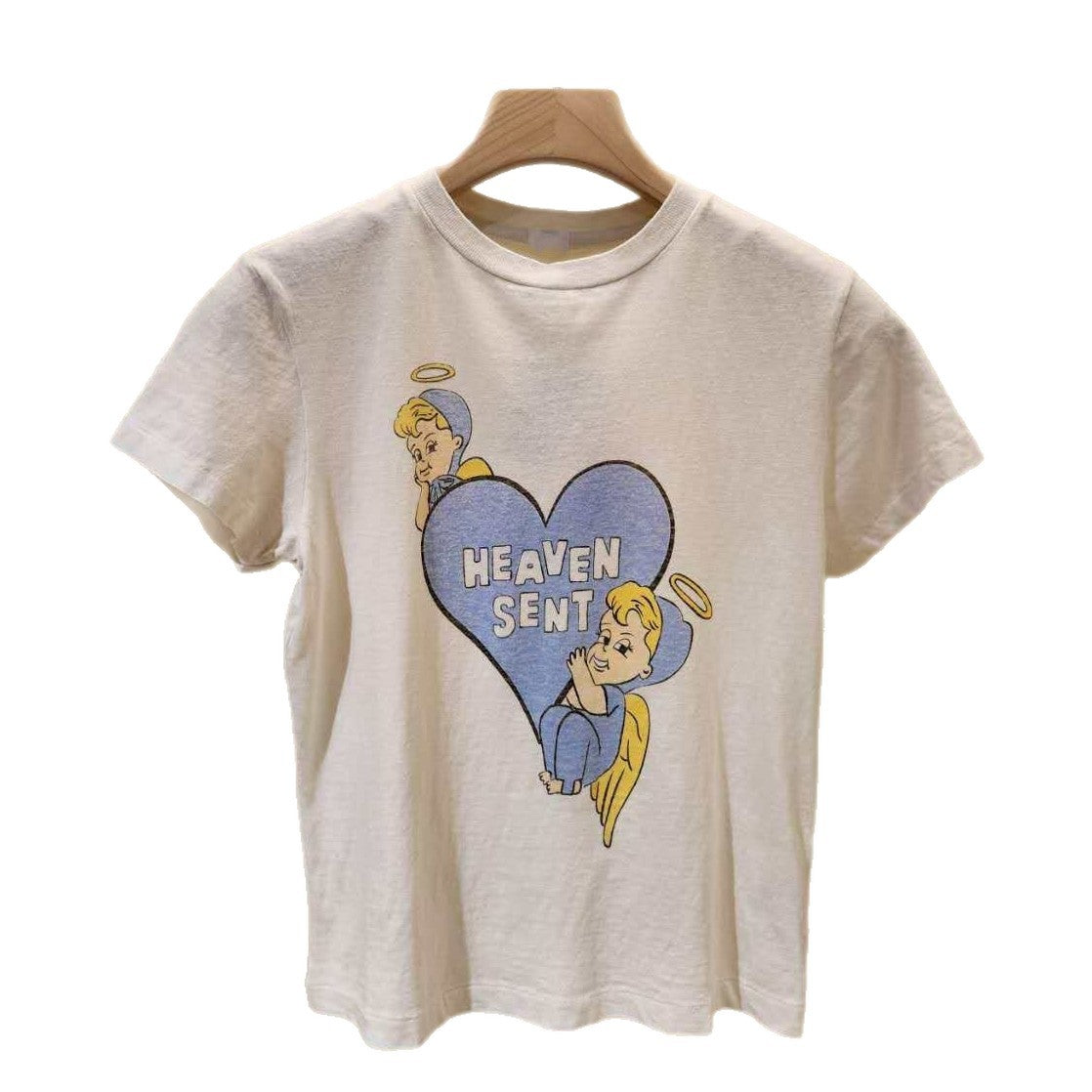 Summer Korean Style Printed Snowflake Cotton Short-sleeved Loose Round Neck Tops