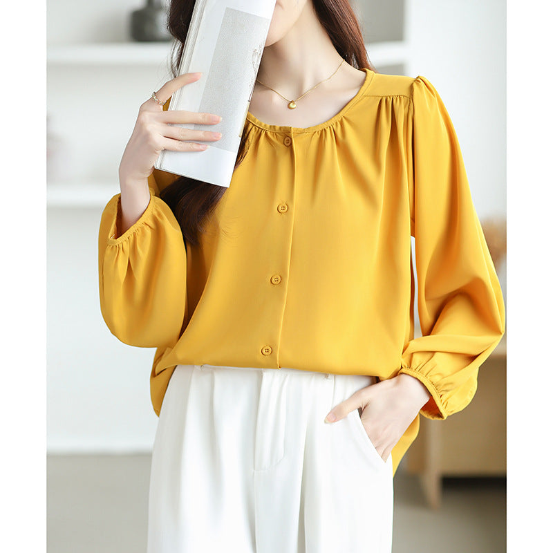 Women's Shirt Large Loose Leisure Slimming Belly Covering Elegant Blouse