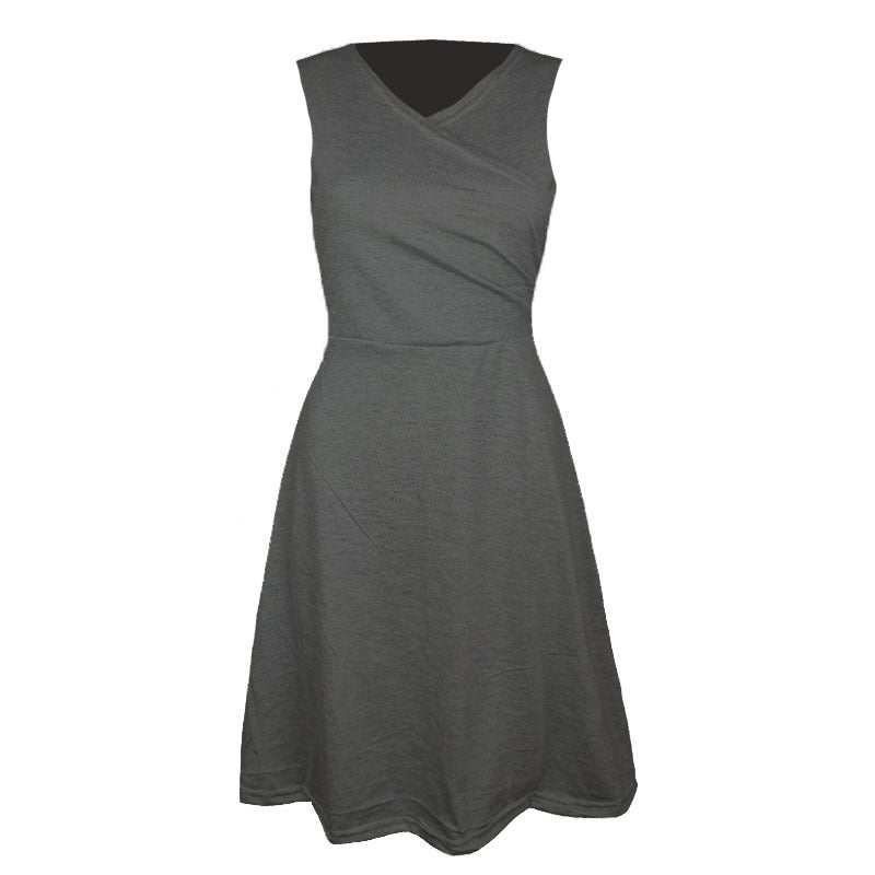 Women's Autumn Sleeveless Black Large Swing Dress