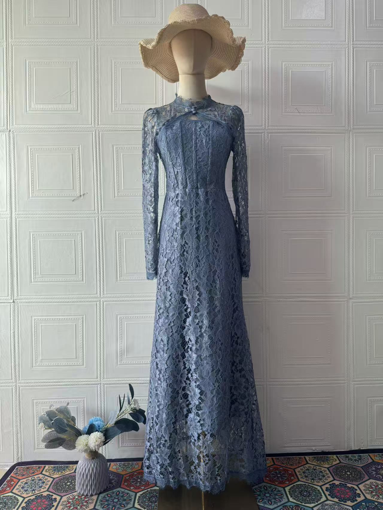 Lace Long Sleeve Autumn Victoria Style Dress