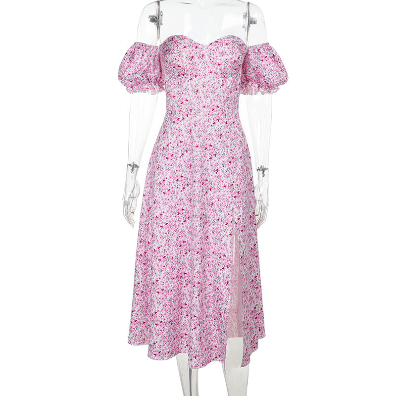 Women's Small Floral Sexy Slit Summer Dress