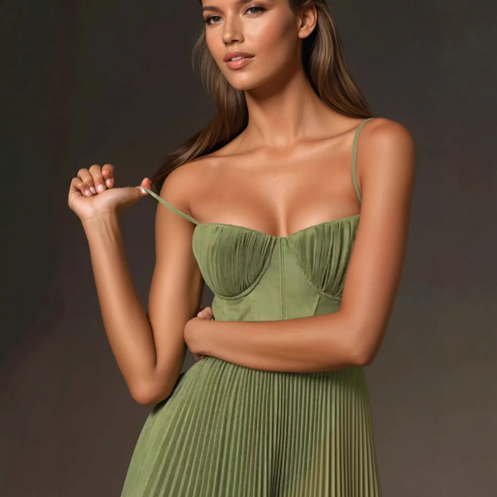 Women's Sexy Sling Backless Maxi Sleeveless Deep Bridesmaid Dress