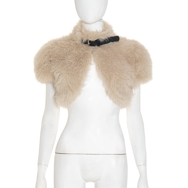 Women's Solid Color Sexy Furry Navel Sleeveless Women's T-shirt