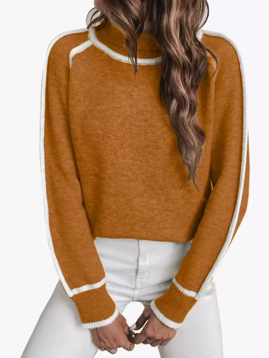 Women's Long-sleeved Pullover Turtleneck Solid Color Loose Women's Sweater
