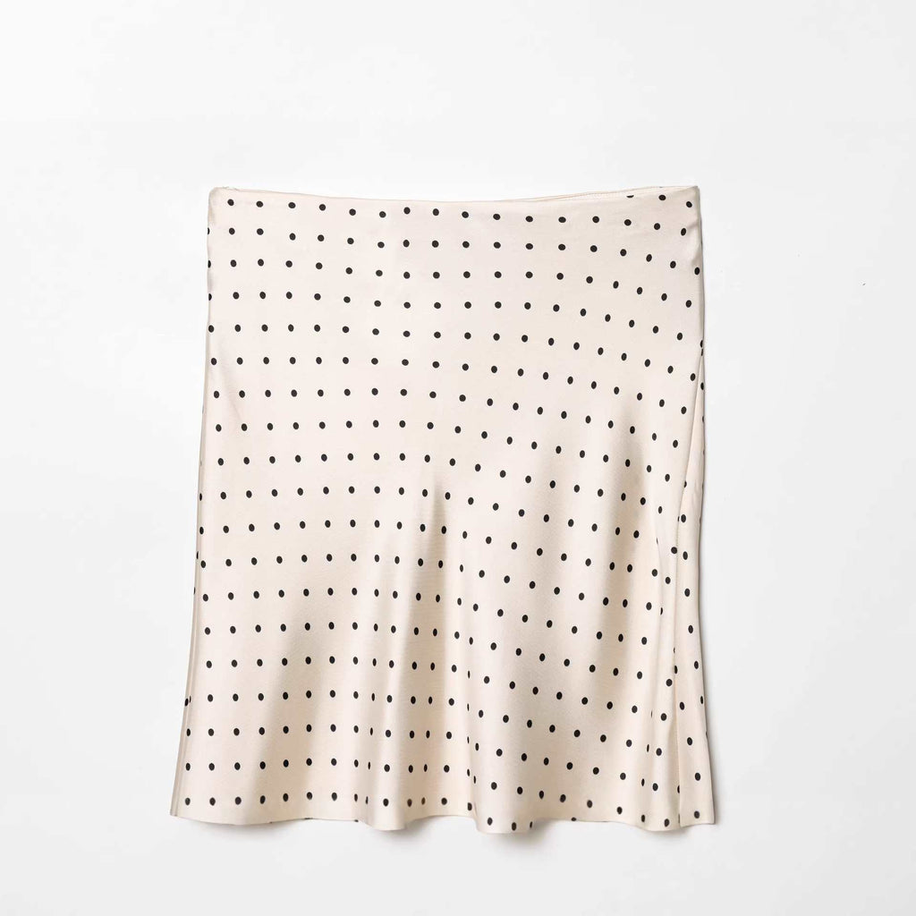Women's Texture Asymmetric Polka Dot Silk Satin Fashion Picture Skirts