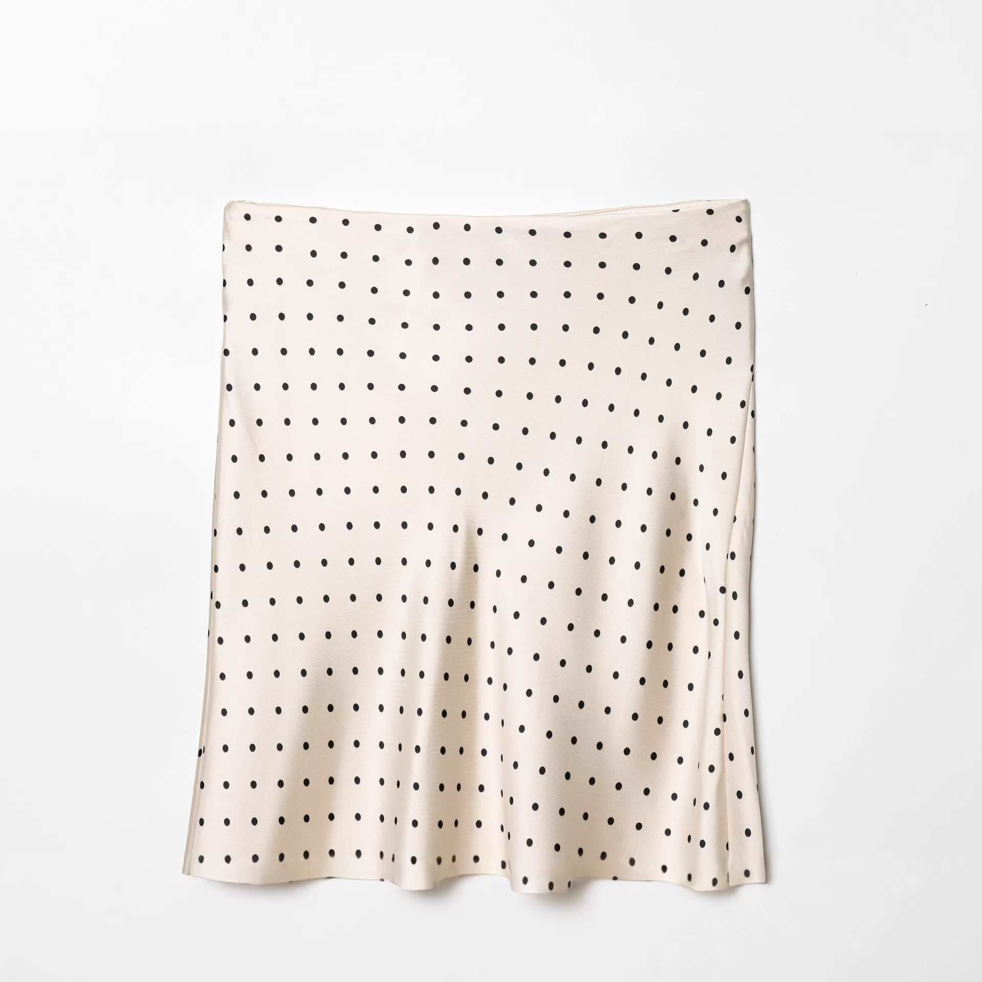 Women's Texture Asymmetric Polka Dot Silk Satin Fashion Picture Skirts