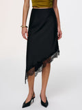 Women's Irregular Stitching Lace Temperament Elegant Slimming A- Skirts