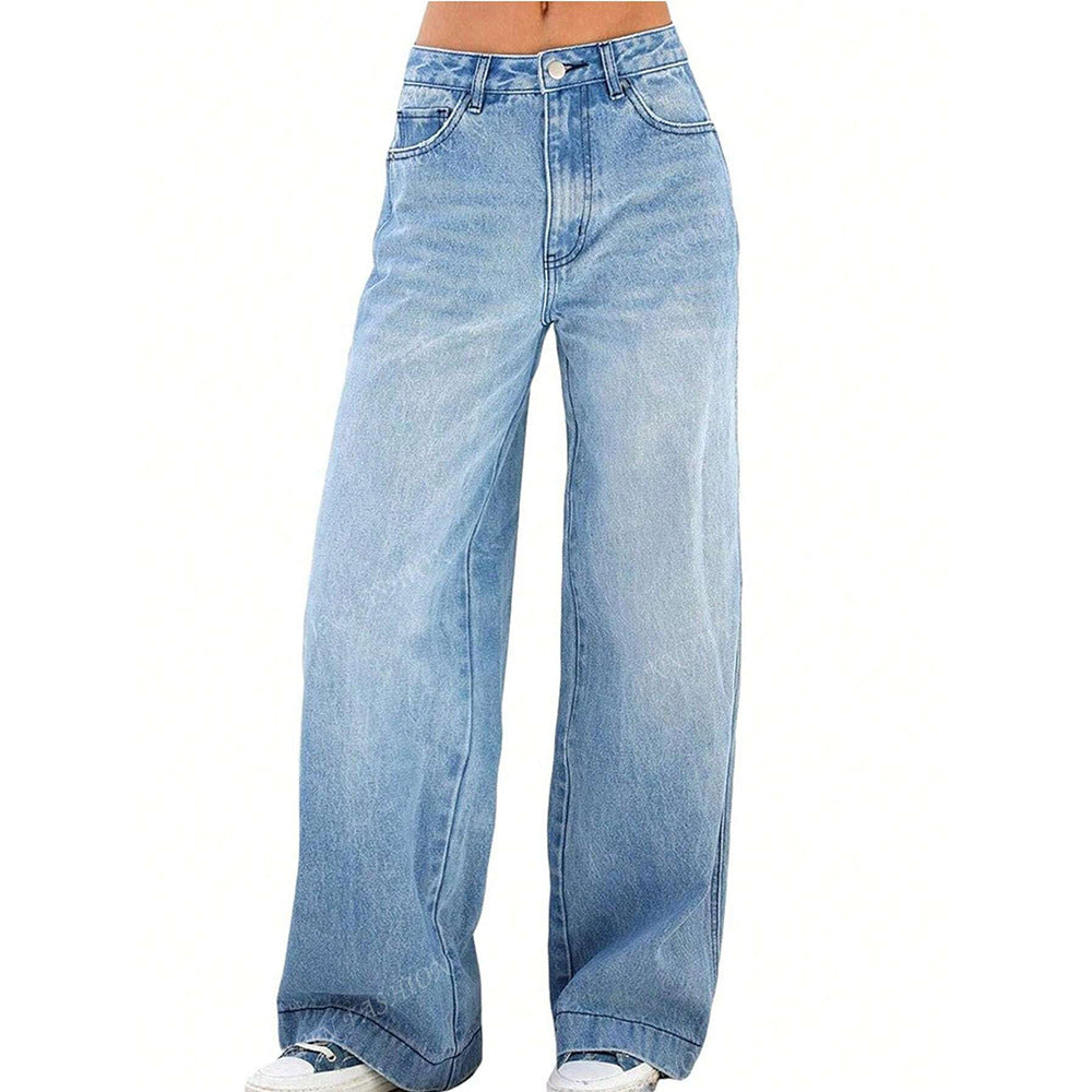 American Retro Wide Leg Loose Straight Women's Jeans