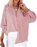 Women's Striped Long Sleeve Loose Shirt Casual Tops
