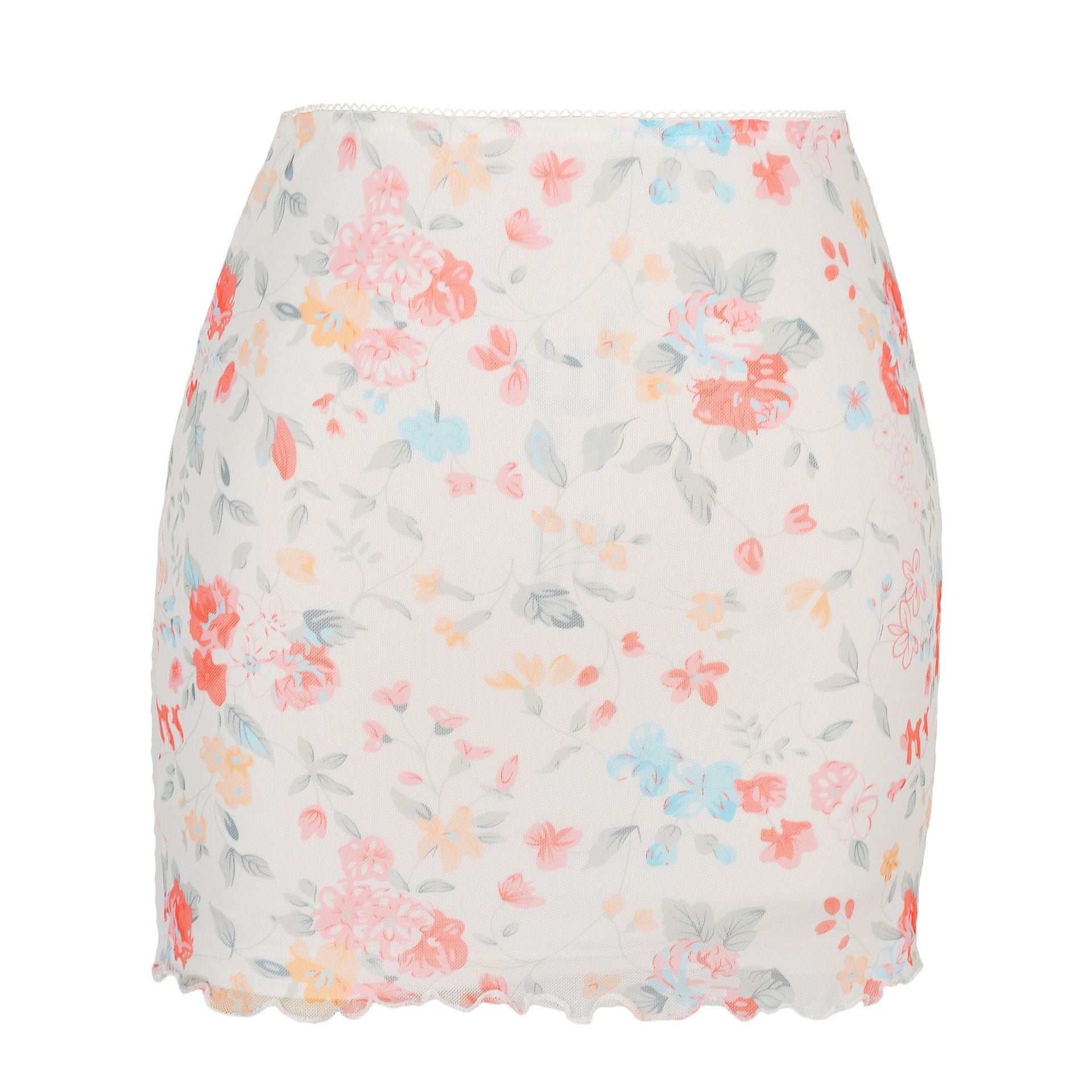 Women's Printed Tulle High Waist Slim Hip Skirts