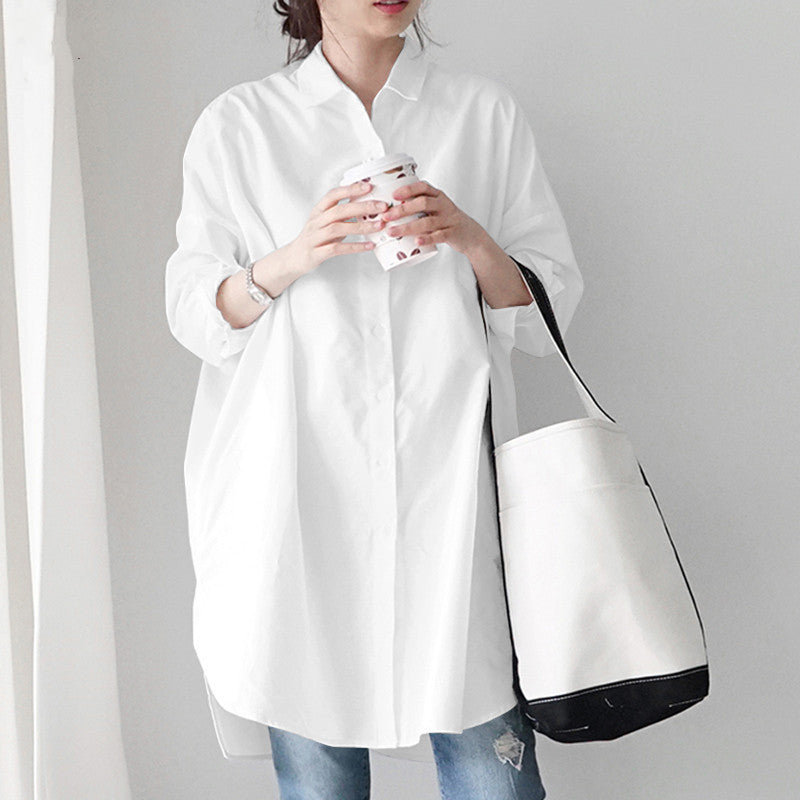 Women's Long Sleeve Loose Casual Irregular Shirt Blouse