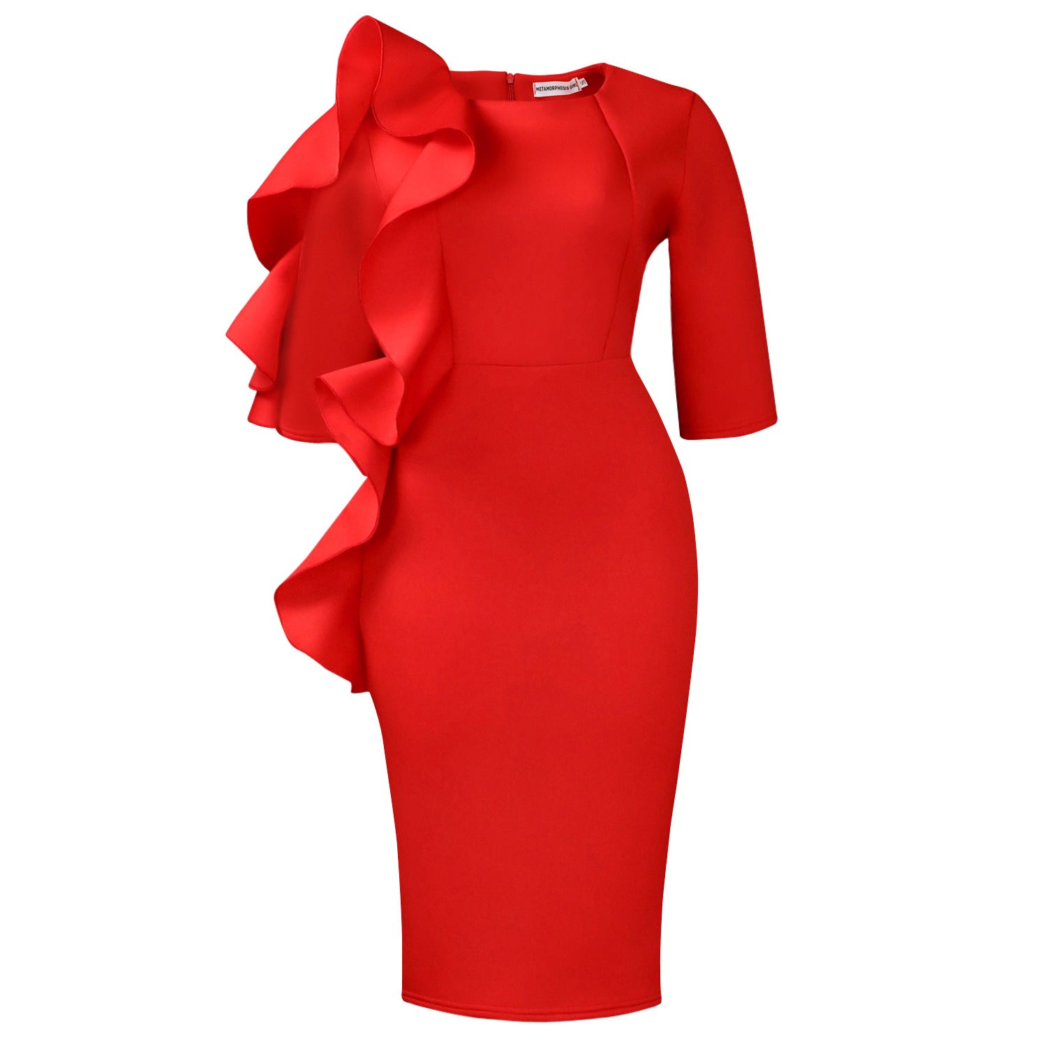 Autumn Fashionable Elegant Round Neck Sleeves Dress