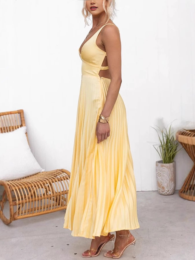 Women's Sling Folding Elegant Sexy Party Backless Dress