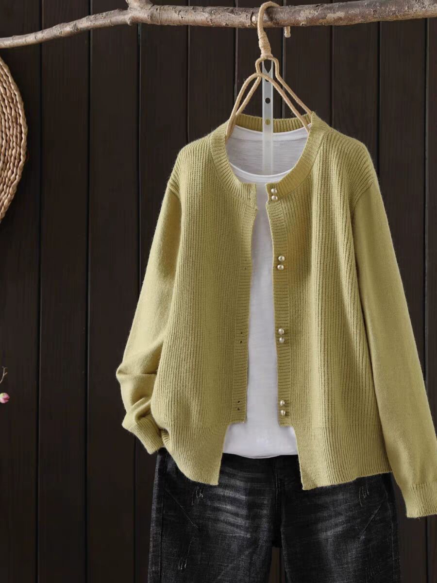Women's Classic Style Autumn Loose Slimming Soft Glutinous Long Sleeve Solid Women's Sweater
