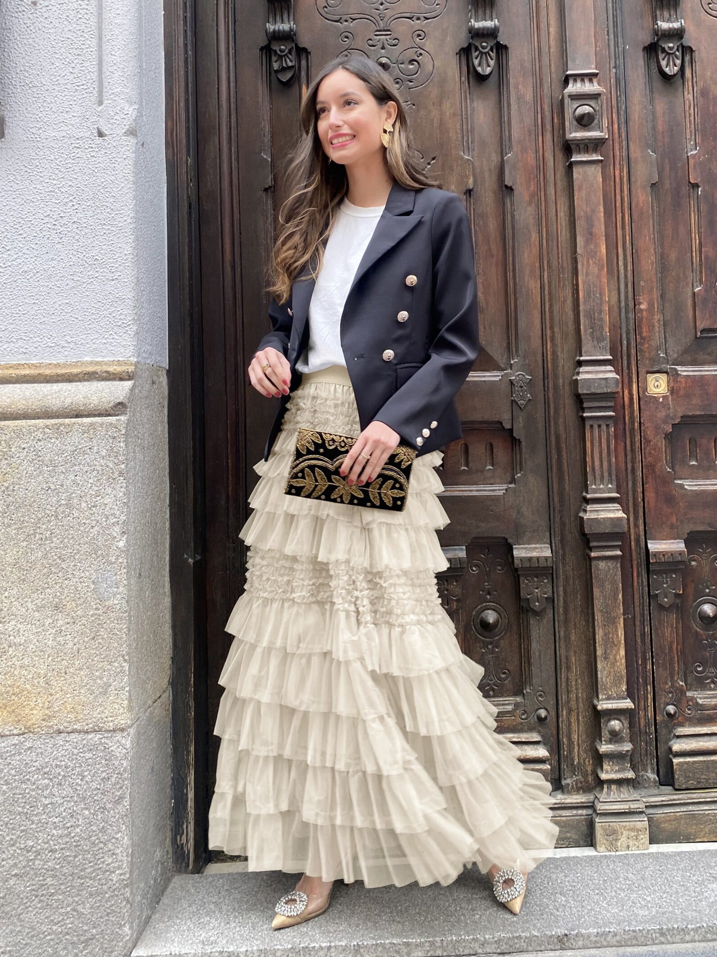 Elegant British A- Line Cake Dress Skirt
