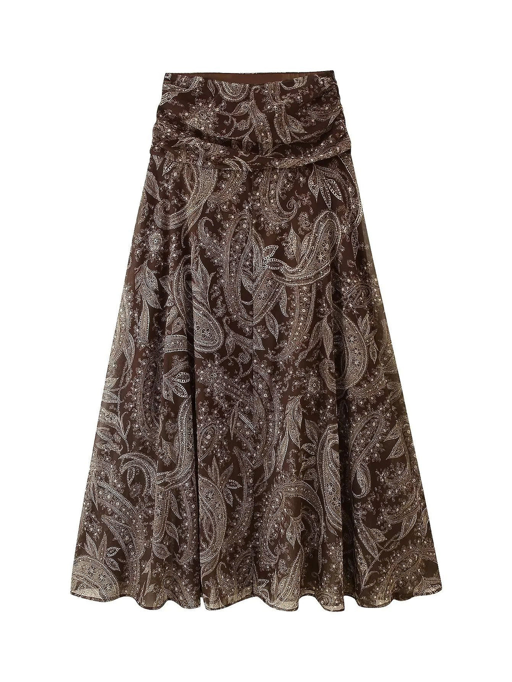 Women's Autumn Pleated Chiffon Printed Ruffled Large Skirt