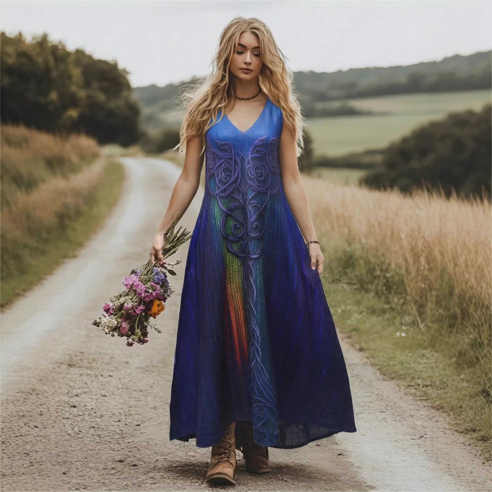 Women's Loose Lifelike Printing Vacation Leisure Elegant Beautiful Dress