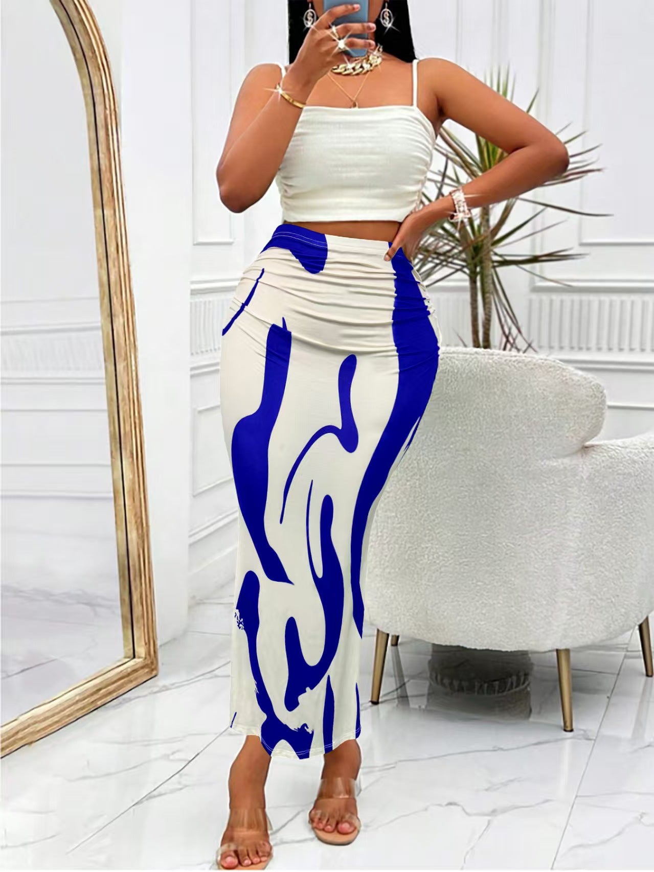Women's Popular Zebra Pattern Tight High Waist Skirt