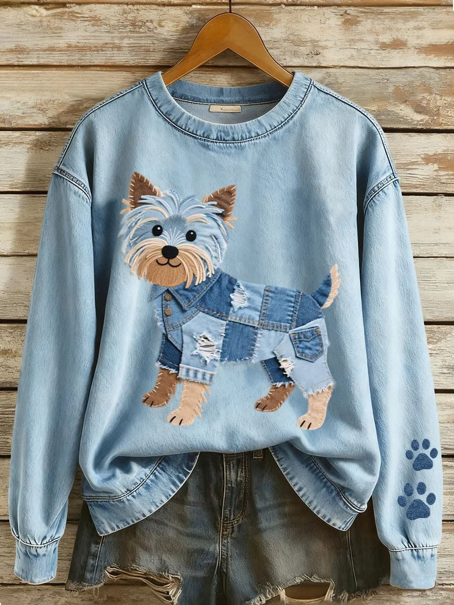 Digital Printing Cartoon Round Neck Long Sleeve Women's T-shirt