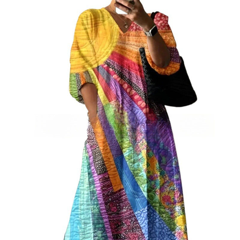 Comfortable Women's Casual Fashion Printed Mid-length Jumpsuits