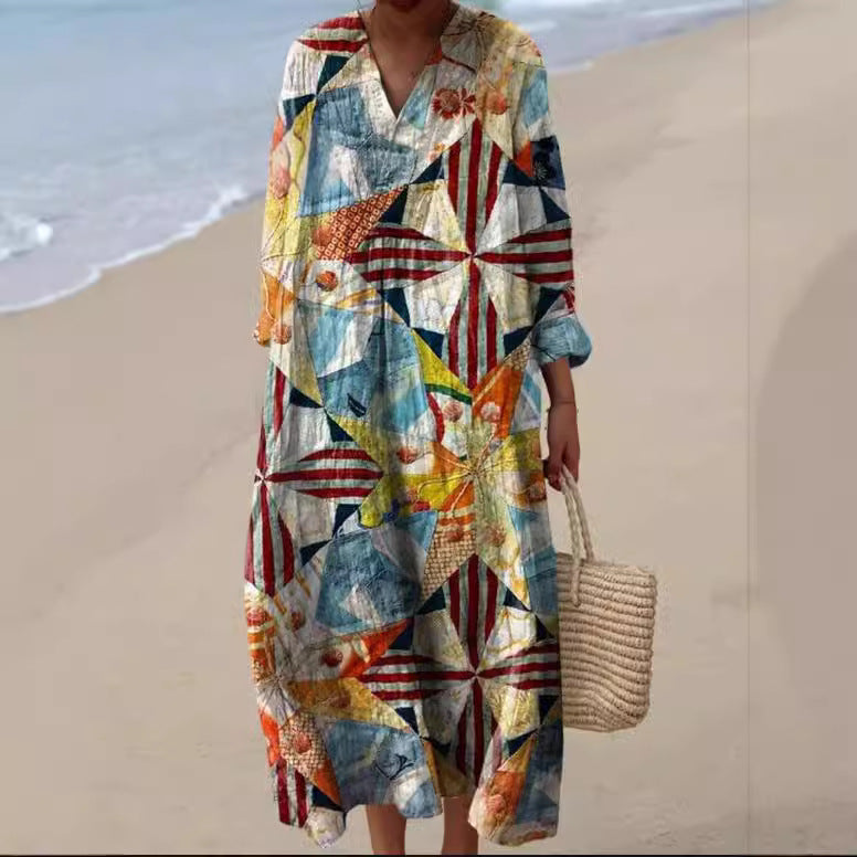 Autumn Long Sleeve Creative Casual Loose Dress