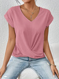 Pretty Women's Solid Color Elegant Sleeve Women's T-shirt