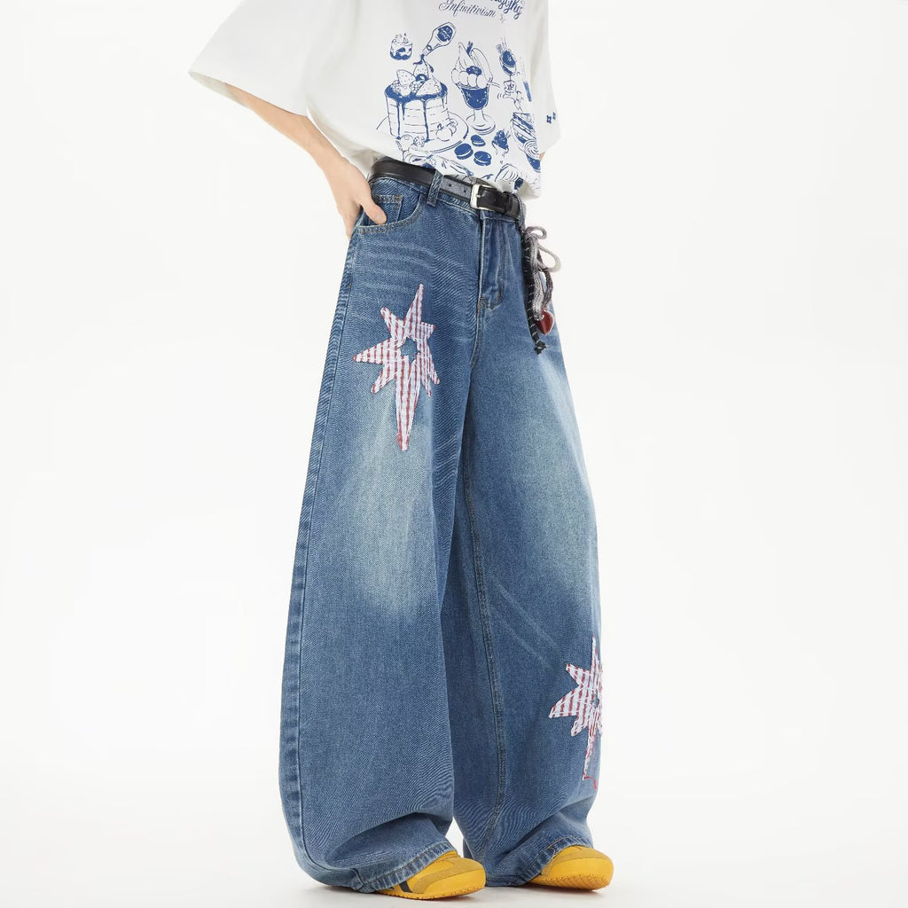 Women's & Men's American Retro Machete Patch Summer Loose Pants