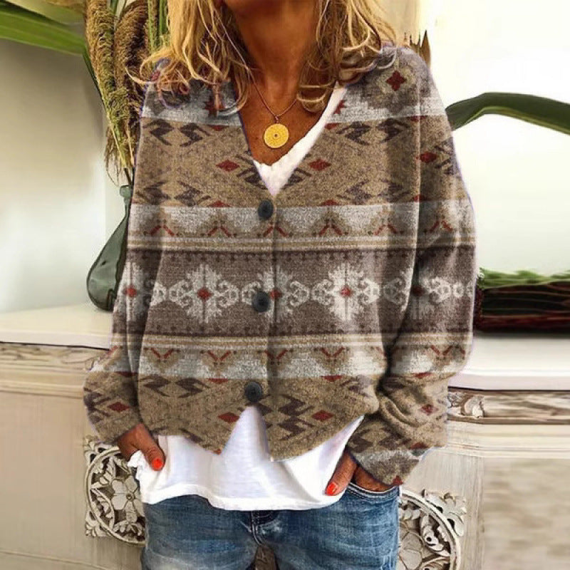 Cool Christmas Abstract Printing Casual Cloak Sweaters