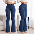 Women's Slim Fit Bell-bottom Hip Raise High Waist Jeans