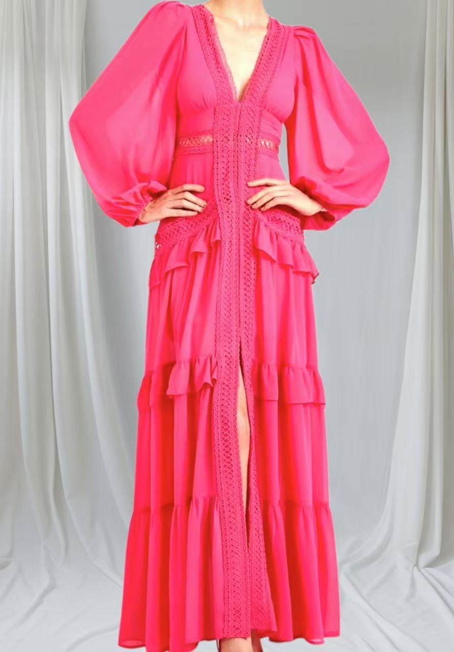 Cool Women's Elegant Stitching Long Sleeve Dress