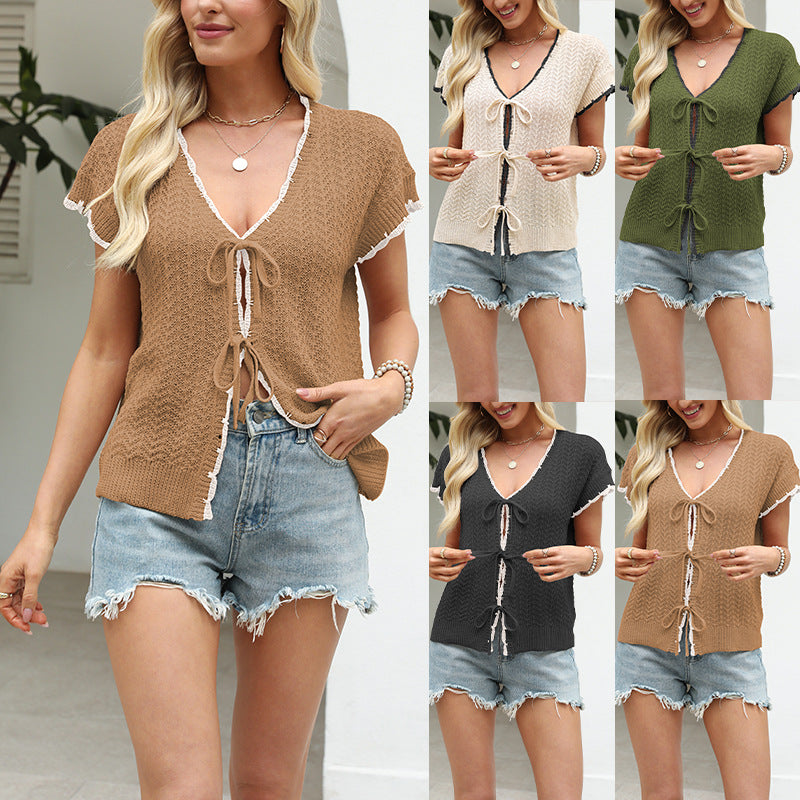Innovative Women's Color Matching Fashion Sleeve Women's T-shirt