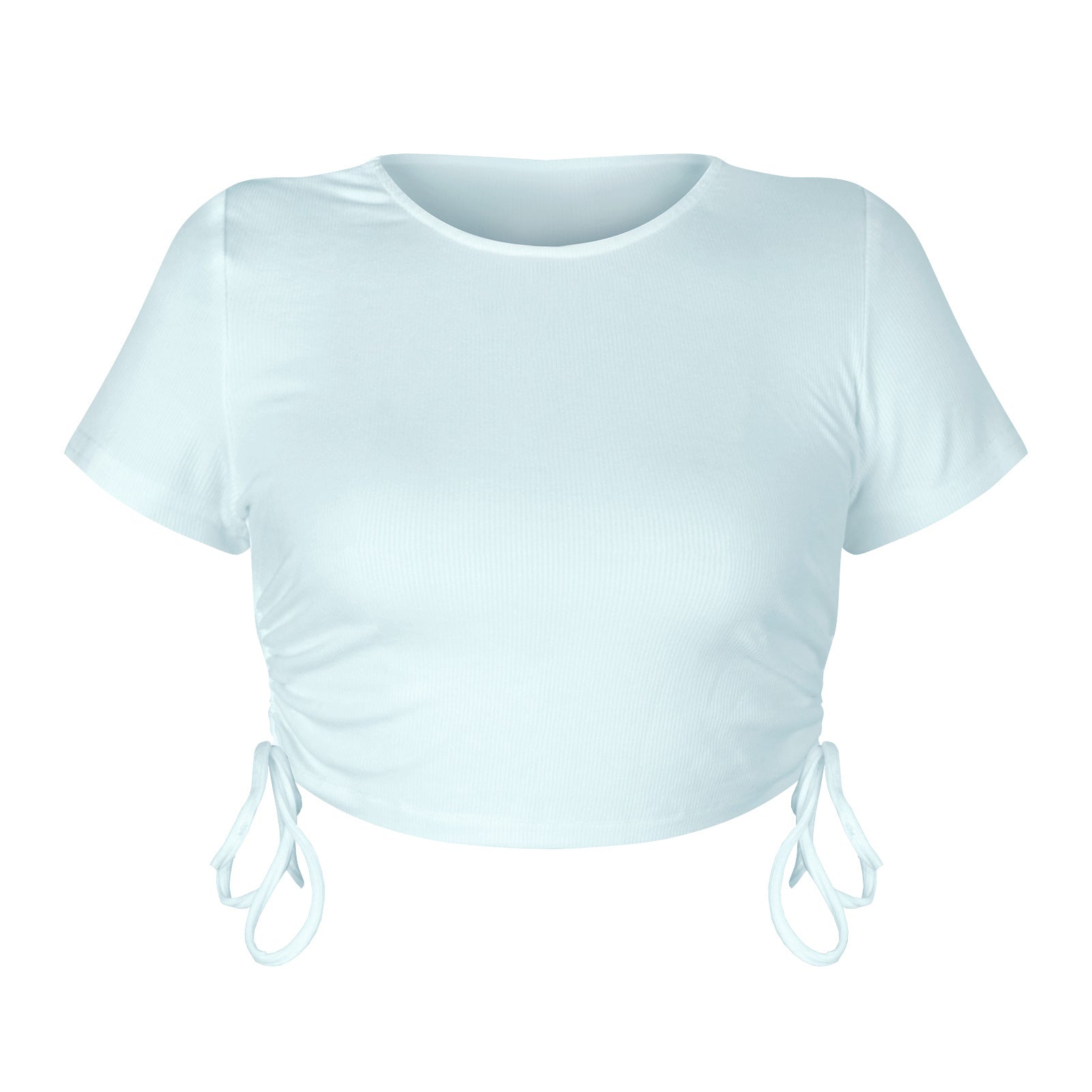 Women's Desire Style Drawstring Strap Shoulder Slimming Design Tops
