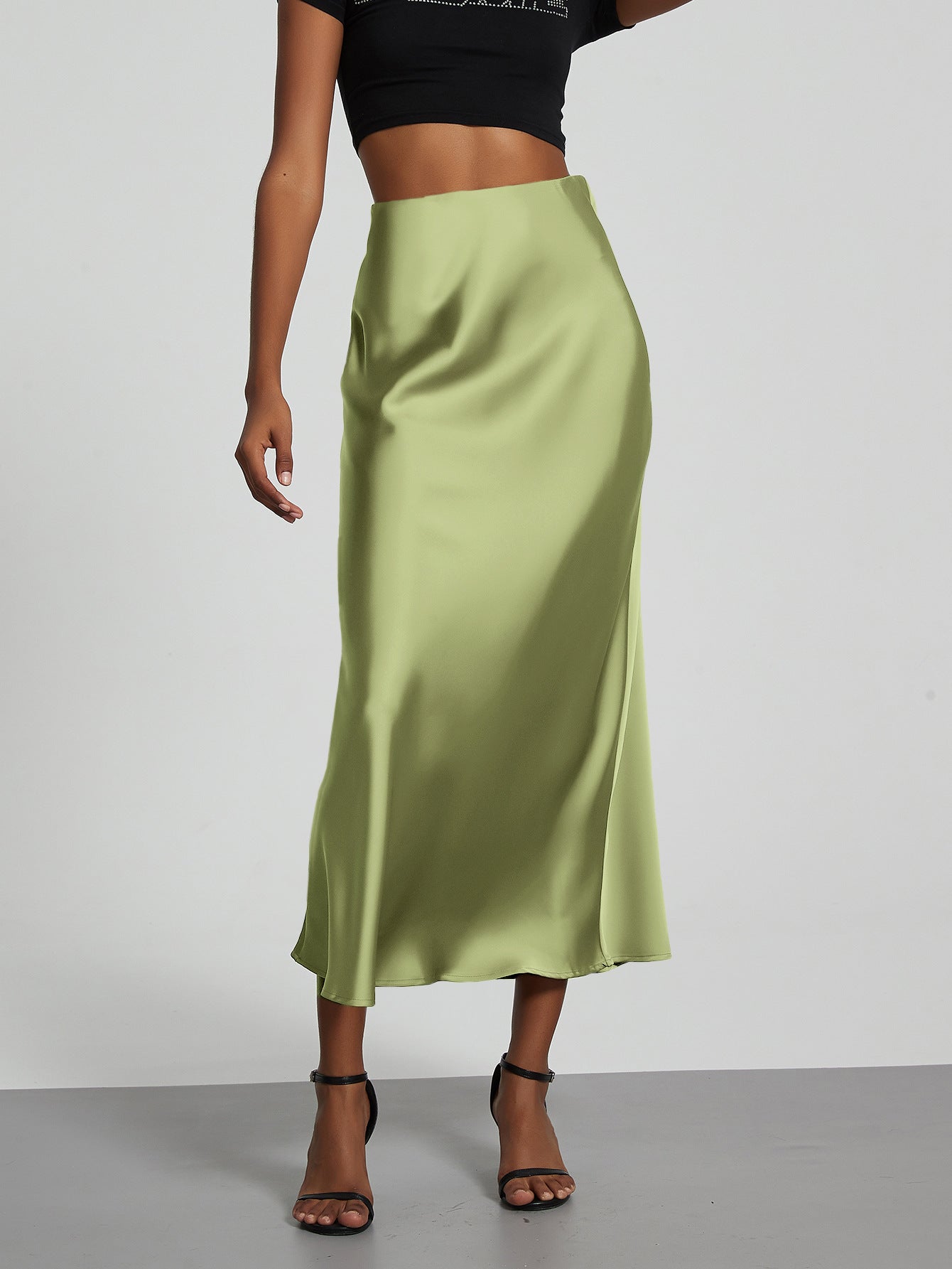 Classic Durable Slouchy Women's Elegant Satin Skirt