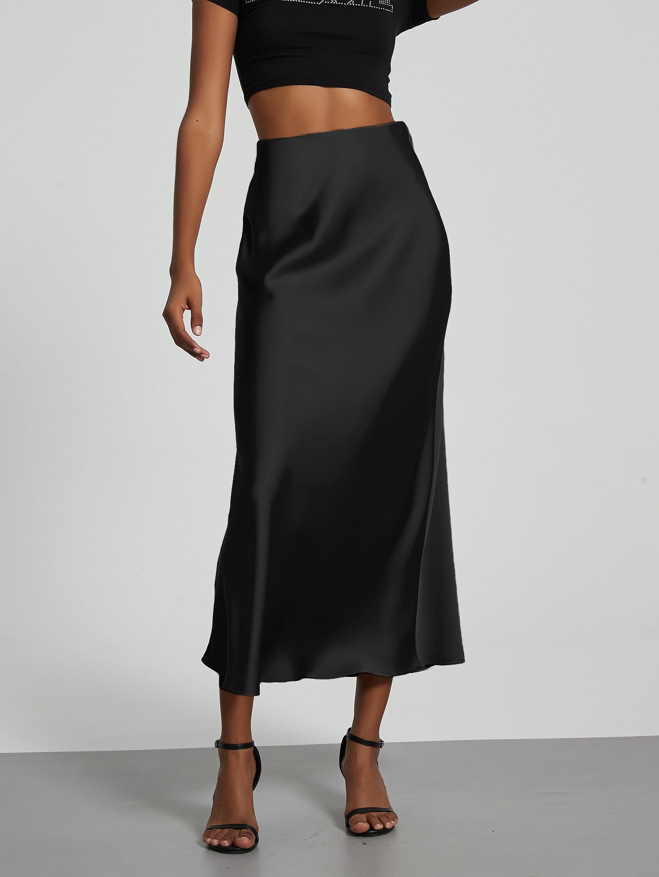 Classic Durable Slouchy Women's Elegant Satin Skirt