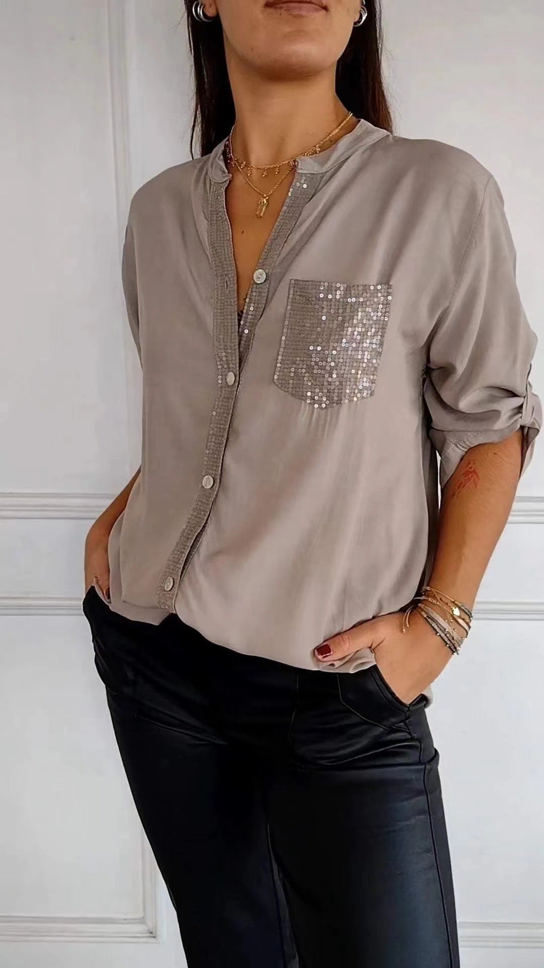 Pretty Classic Trendy Commute Style Shirt Blouse