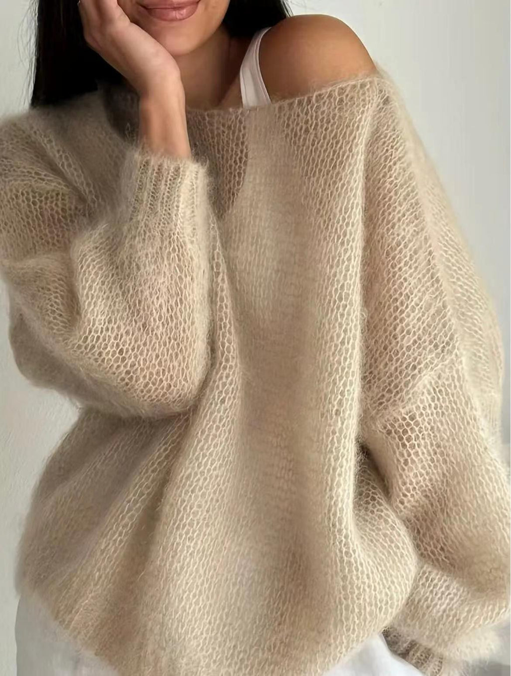 Leisure Versatile Gentle Thin Hollow Breathable Blouses