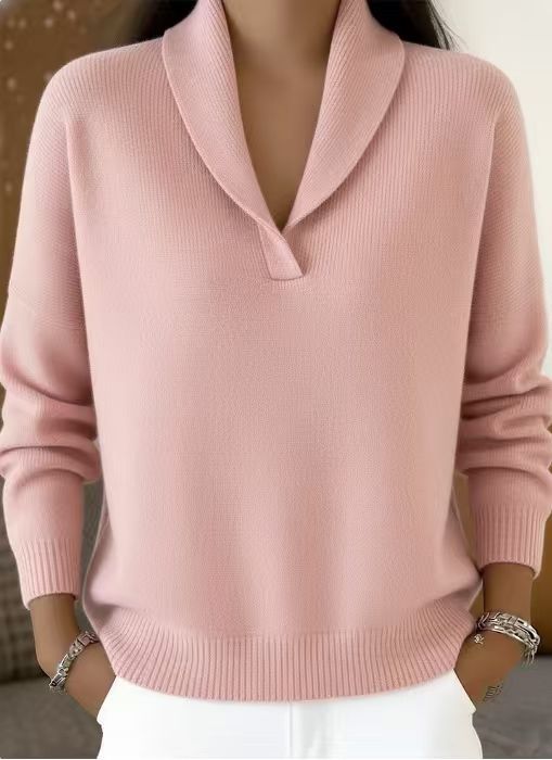 Fashion Long Sleeve Solid Color Pullover Women's T-shirt