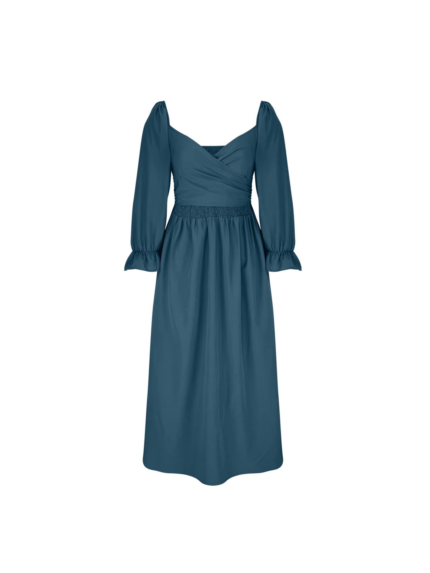 Women's Elegant Half Sleeve Front Back Wearable Dress