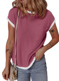 Women's Short-sleeved Basic Rib Knit Casual Going Tops