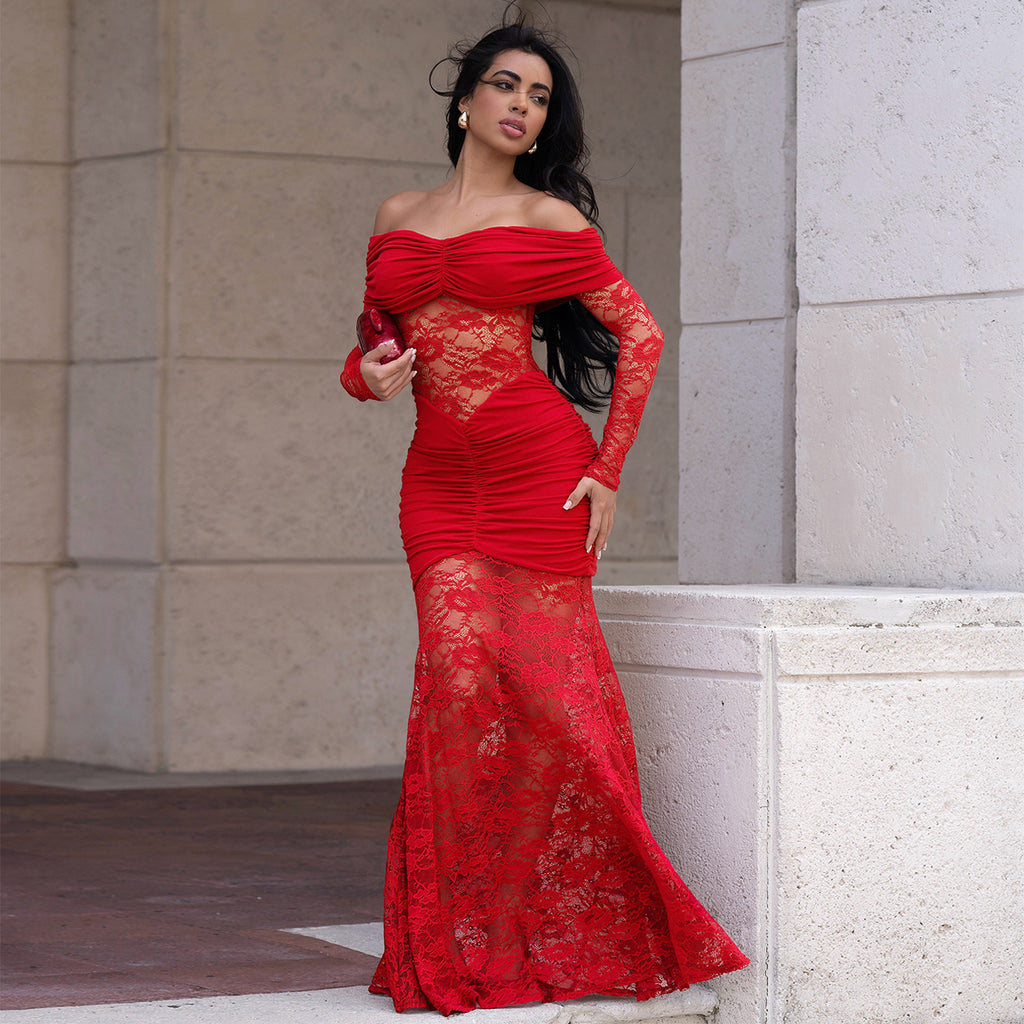 Women's Fashion Wear Sexy Lace Sheath Dress