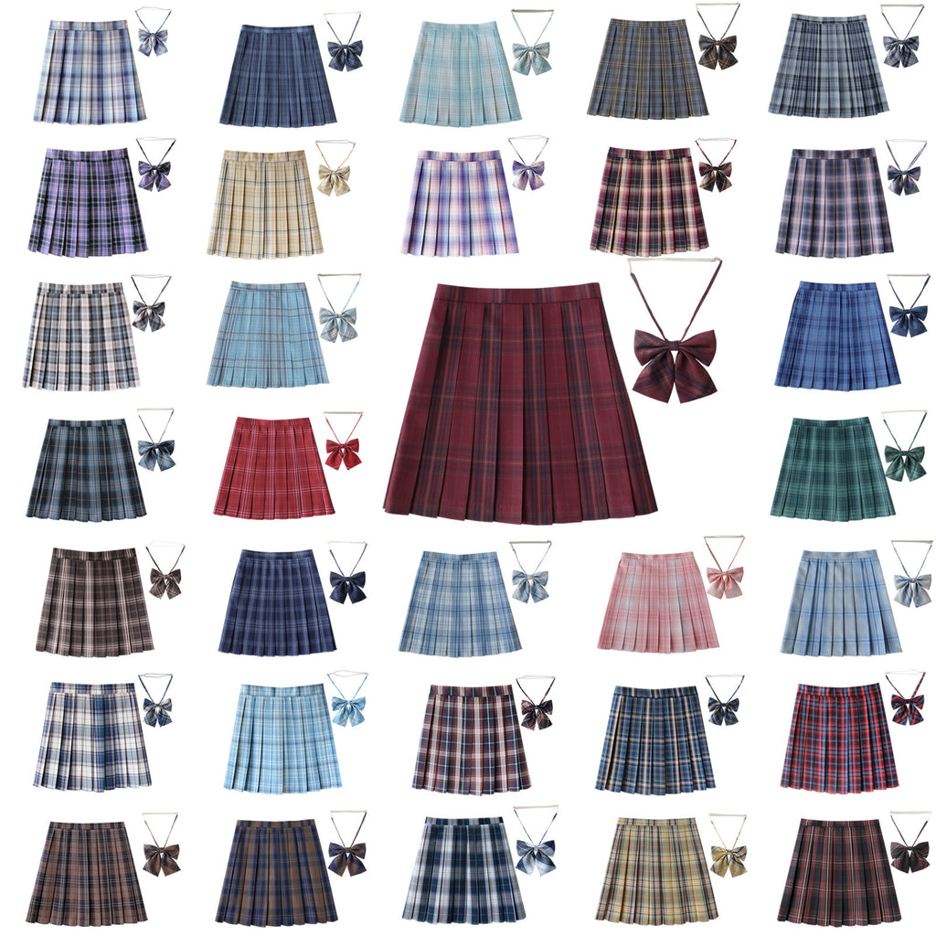 Women's Plaid Pleated Half-length High Waist Plus Size