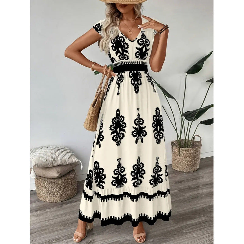 Trendy Popular Versatile Fashion Printed Long Dress