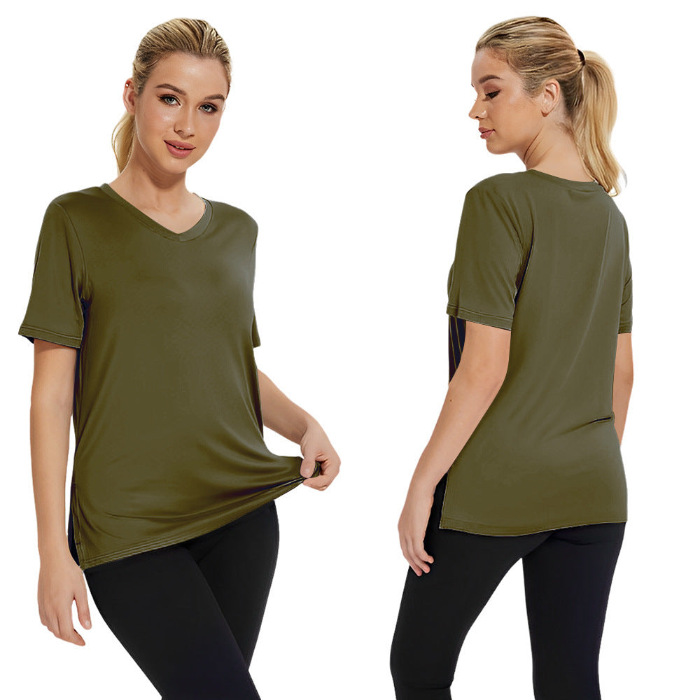 Women's Simple Fashion Pure Color Loose Split Clothing