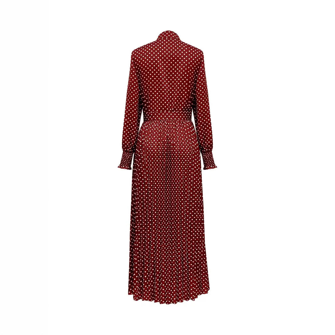 Popular Temperament Long Sleeve Lapel Fashion Dress